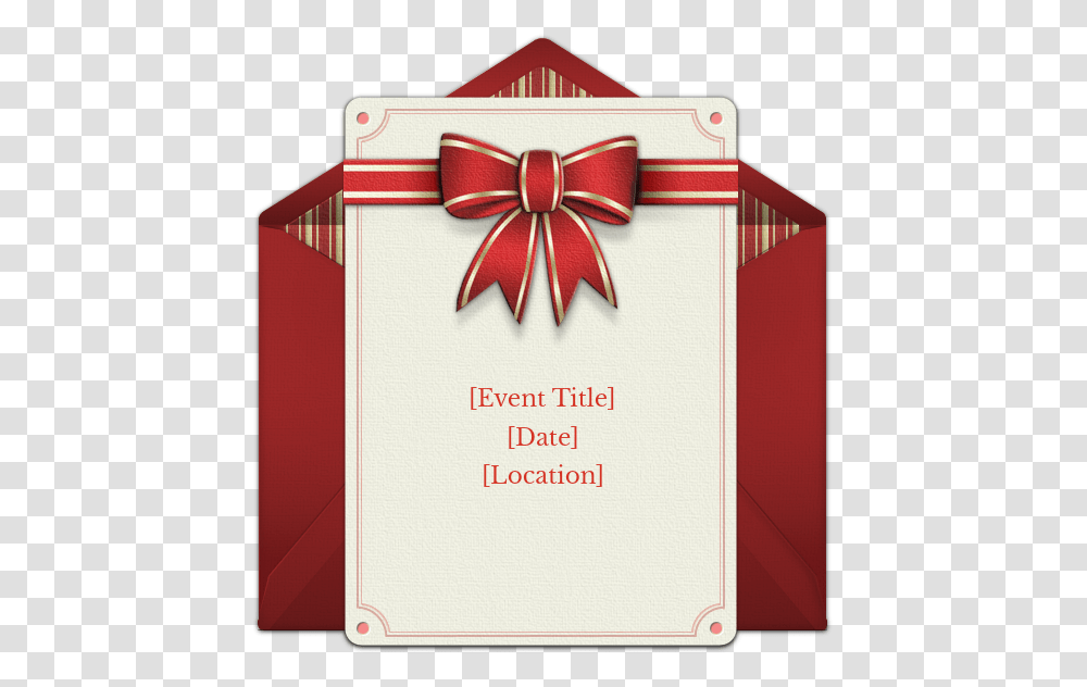 Christmas Bow Invitations Christmas, Gift Transparent Png