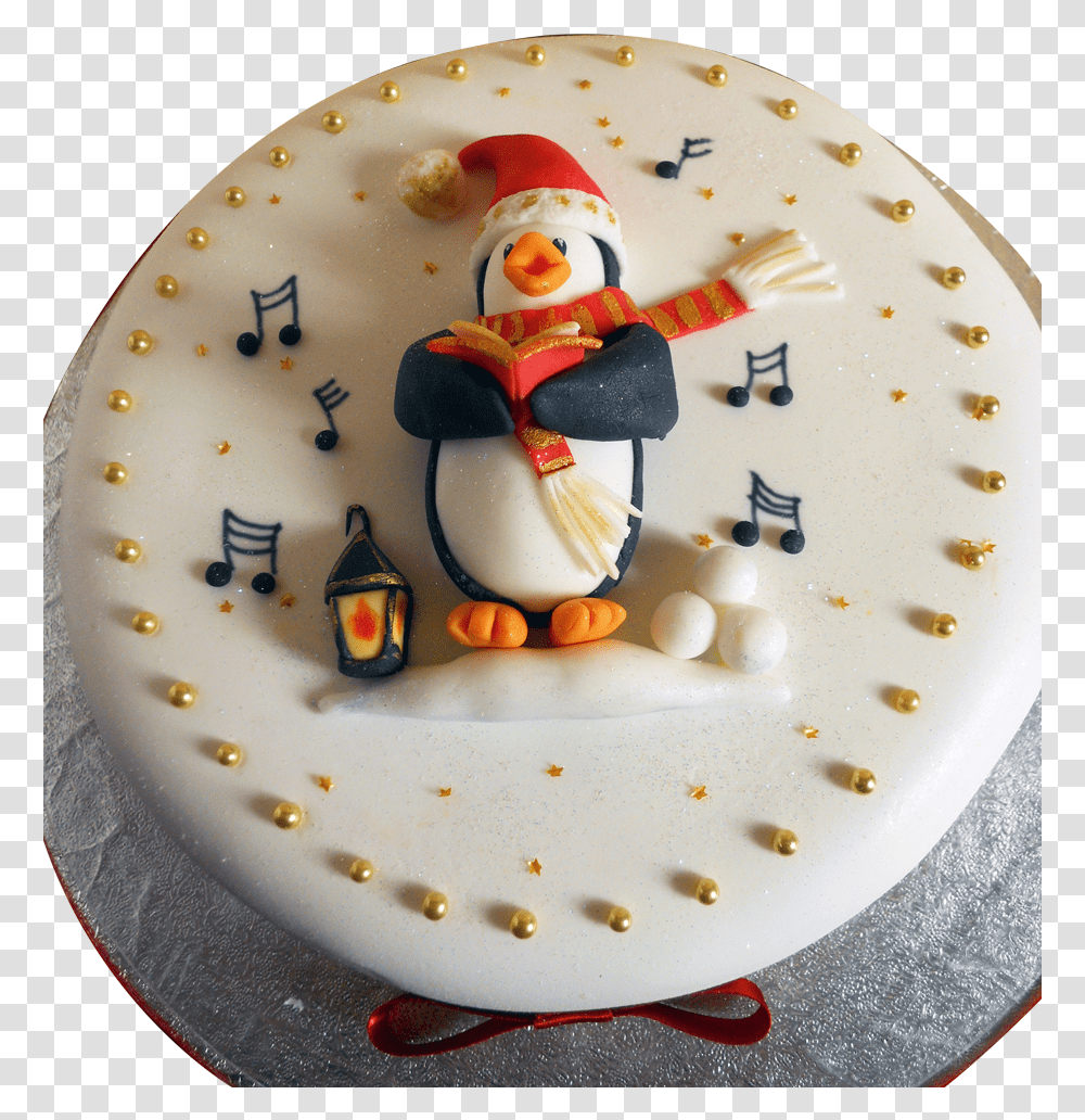 Christmas Cake With Penguin Square Christmas Cake Ideas Easy, Dessert, Food, Birthday Cake, Dish Transparent Png