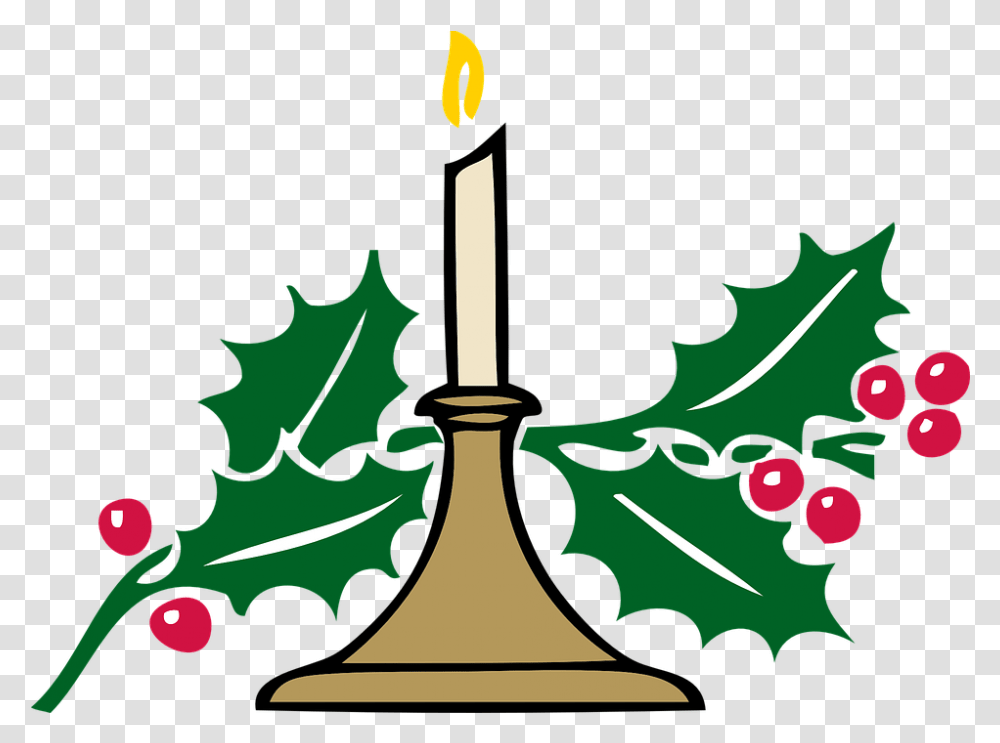 Christmas Candle Candlelight Holly Christmas Clip Art, Leaf, Plant, Symbol, Person Transparent Png