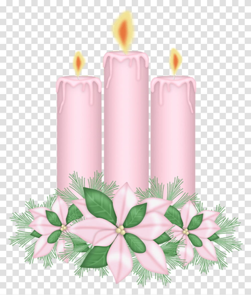 Christmas Candle Clipart Pink Camdles Clipart, Birthday Cake, Dessert, Food Transparent Png