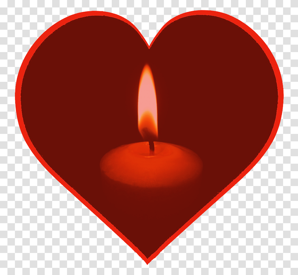 Christmas Candle In Heart Heart Transparent Png
