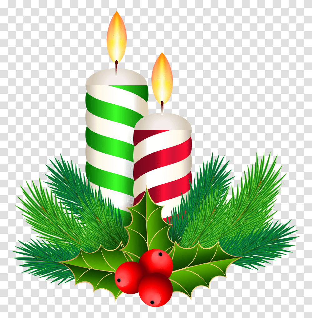 Christmas Candles Decoration Clip Transparent Png