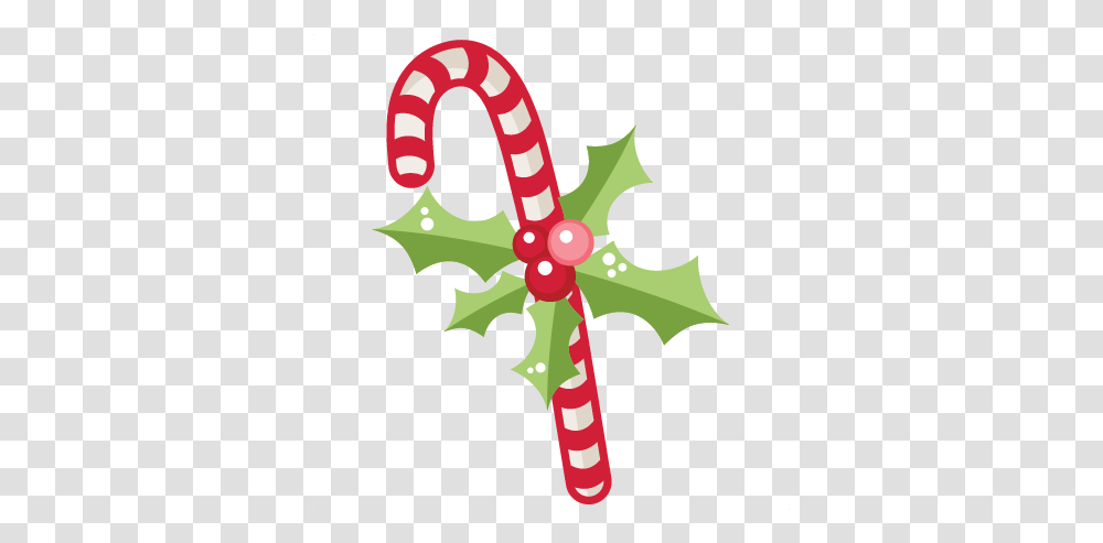 Christmas Candy Cane With Holly Svg Scrapbook Cut File Cute Christmas Cute Candy Cane, Person, Human, Symbol, Star Symbol Transparent Png