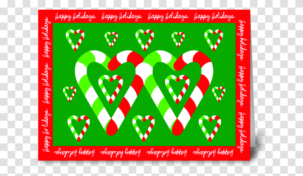 Christmas Candy Canes Of Love Greeting Card Candy Cane, Heart Transparent Png