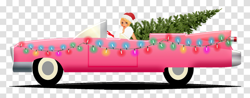 Christmas Car Cadillac Sexy Girl Christmas Christmas Cadillac, Person, Plant, Vegetation, Bush Transparent Png