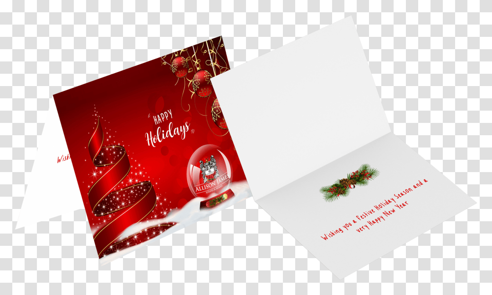 Christmas Card Mockup Folded, Flyer, Poster, Paper, Advertisement Transparent Png