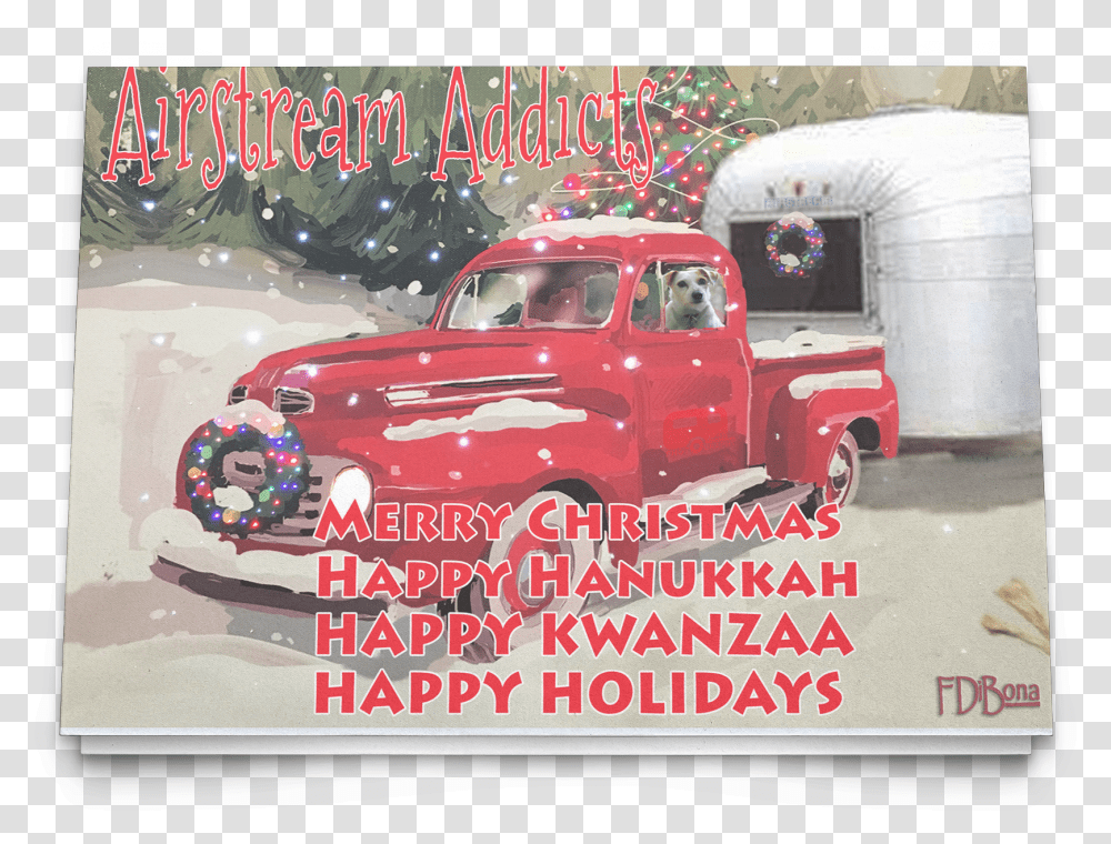 Christmas Card Red Truck Snow - Airstreams Everywhere Ford, Transportation, Vehicle, Pickup Truck, Automobile Transparent Png