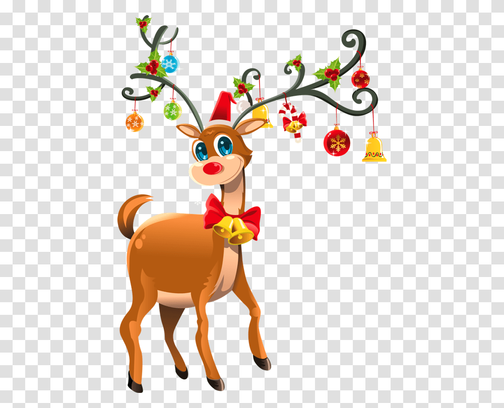 Christmas Card Rudolph Reindeer, Animal, Mammal, Wildlife Transparent Png