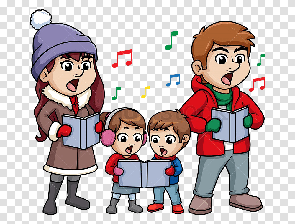 Christmas Carols Image File Family Singing Christmas Carols Clipart, People, Person, Human, Helmet Transparent Png