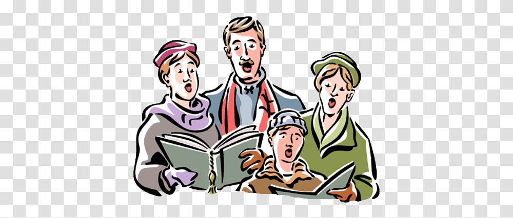 Christmas Carols Photo Group Of Christmas Carolers Clipart, Person, Human, Reading, People Transparent Png