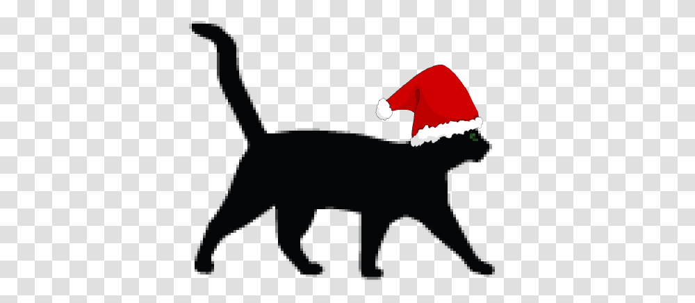 Christmas Cat Clip Art, Silhouette, Stencil, Mammal, Animal Transparent Png