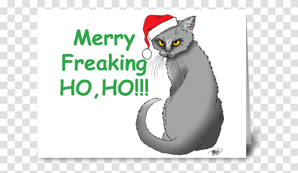 Christmas Cat Greeting Card Ready Mix Concrete, Pet, Mammal, Animal, Black Cat Transparent Png