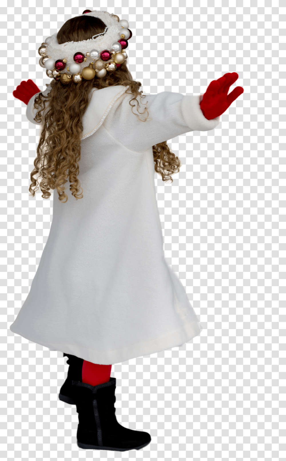 Christmas Child Girl Little Holiday Xmaschristmas Costume Hat, Clothing, Person, Long Sleeve, Finger Transparent Png
