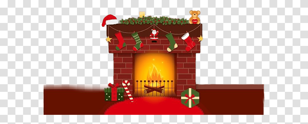 Christmas Chimney Background Christmas Santa Wallpaper Iphone, Fireplace, Indoors, Hearth Transparent Png