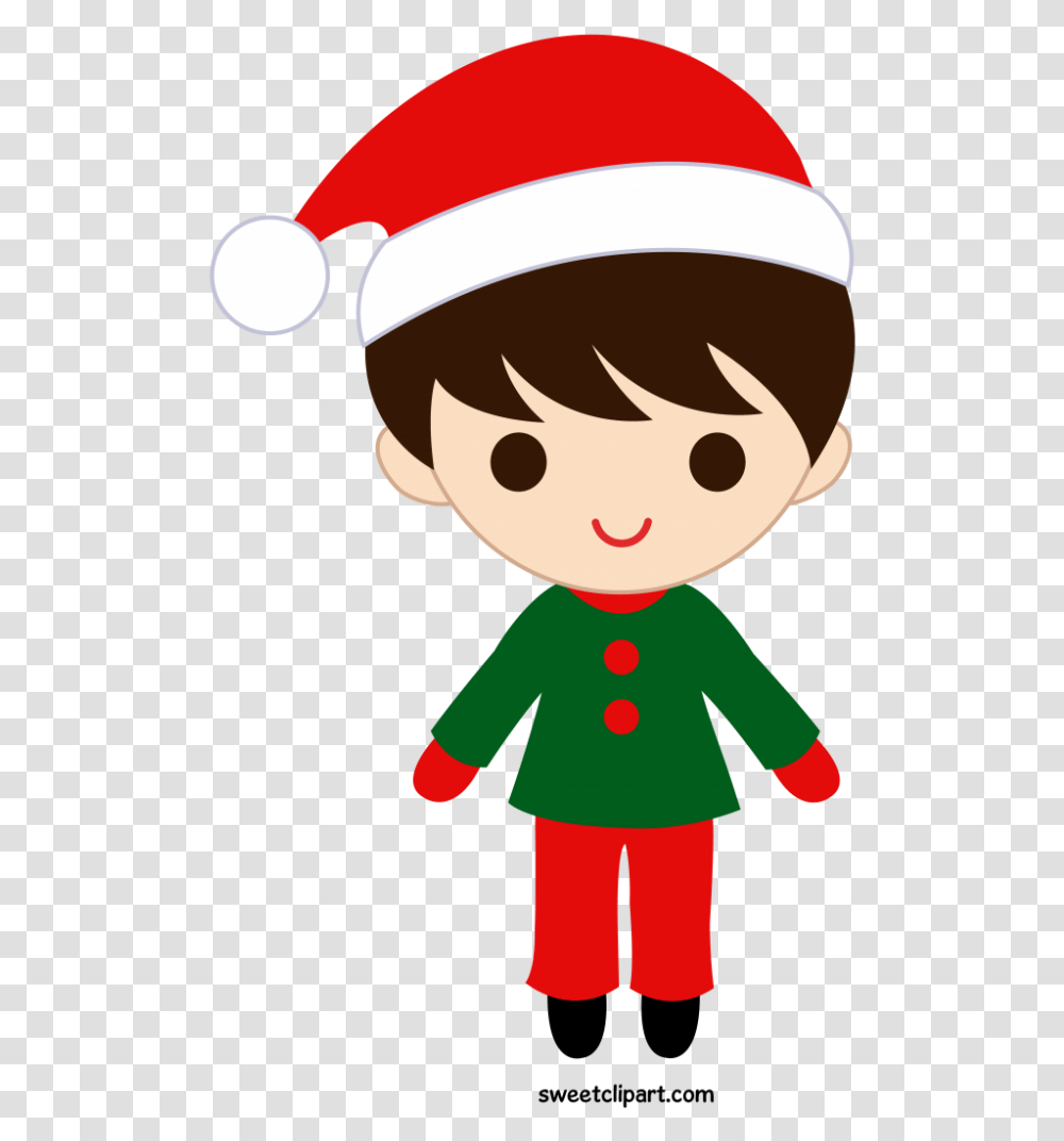Christmas Christian Clipart Children Christmas Boy And Girl Elves Clipart, Elf, Helmet, Clothing, Apparel Transparent Png