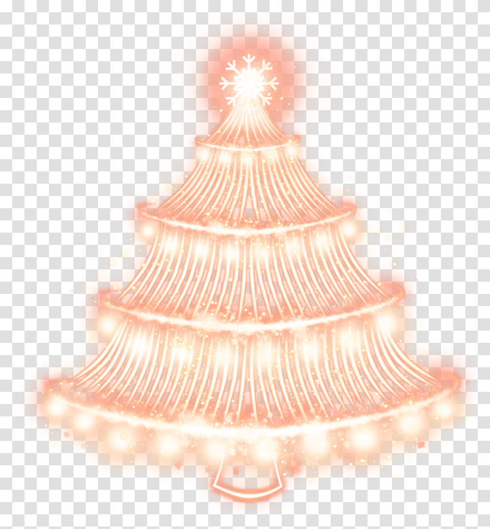 Christmas Christmastree Star Snowflakes Neon Rosegold Christmas Tree, Wedding Cake, Dessert, Food, Ornament Transparent Png
