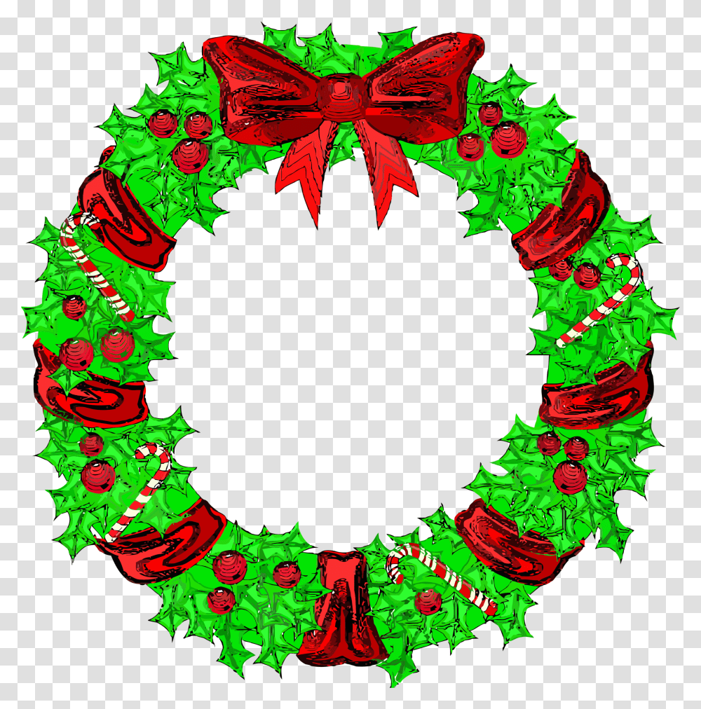 Christmas Circle Ribbon Clipart Gingerbread House Wreaths Clipart, Graphics Transparent Png