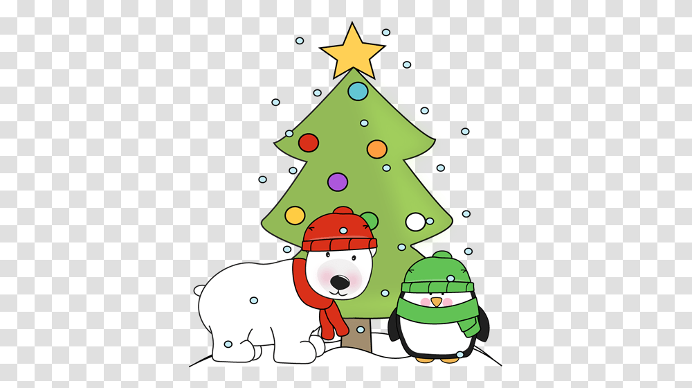 Christmas Clip Art Penguin Polar Bear And Christmas Tree, Plant, Ornament, Snowman, Winter Transparent Png