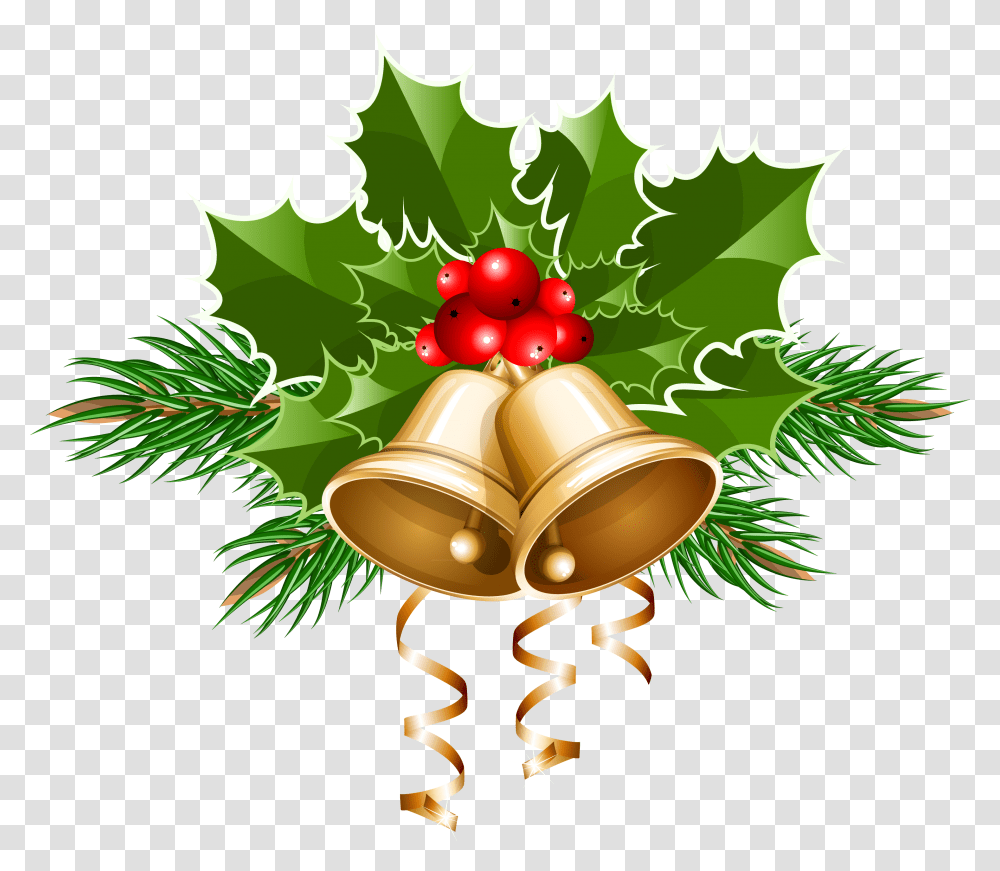Christmas Clipart Bells Clip Art Jingle Bells, Leaf, Plant, Green, Tree Transparent Png