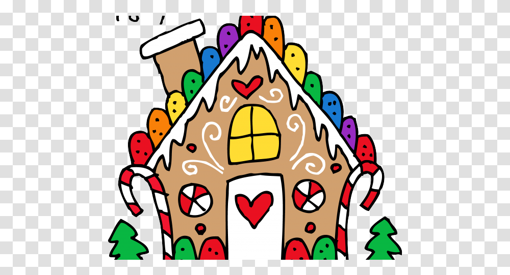 Christmas Clipart Cany Gingerbread House Colouring Pages, Food, Graphics Transparent Png