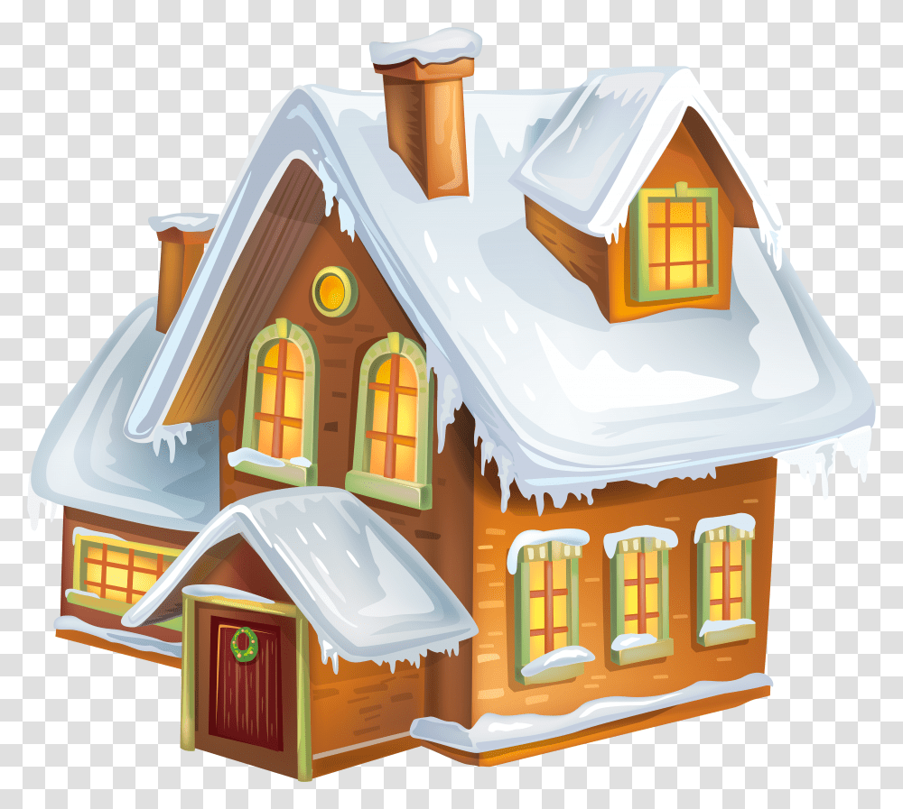 Christmas Clipart With House Banner Christmas House Winter Clipart Transparent Png