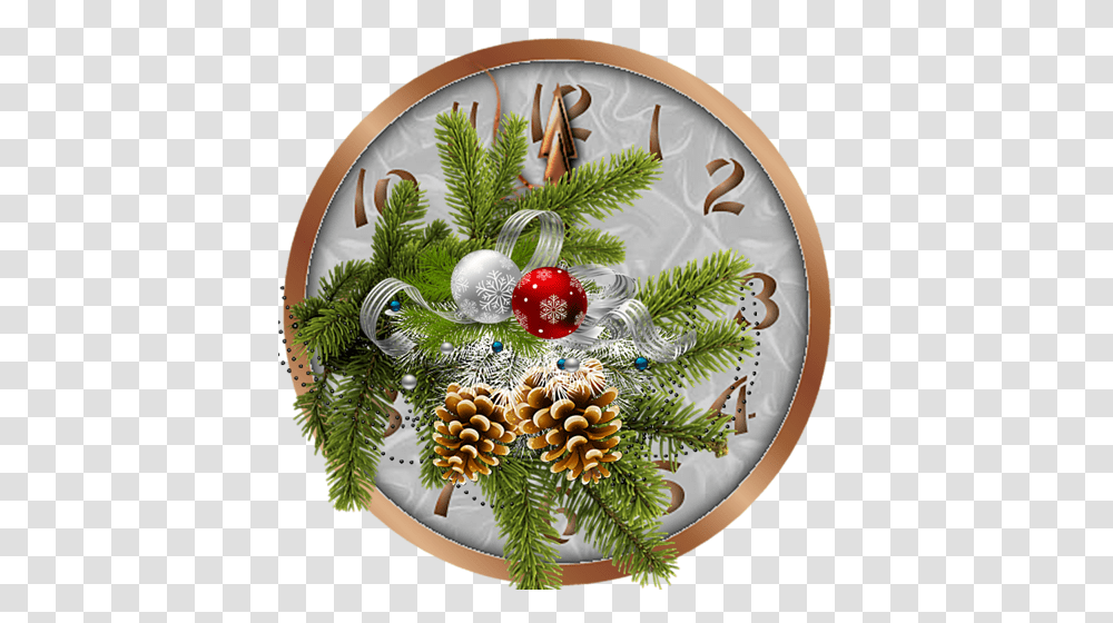 Christmas Clock Ornaments Pinecones Freetoedit Multi Ani 2018 Gif, Dish, Meal, Food, Platter Transparent Png