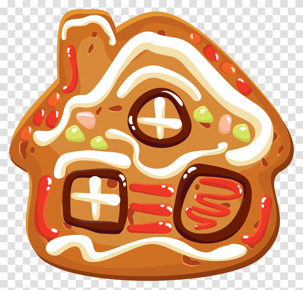 Christmas Cookie House Clipart Image Christmas Cookie, Ketchup, Food, Bread, Biscuit Transparent Png
