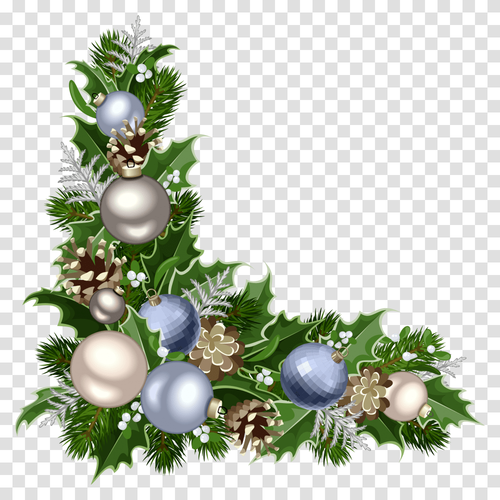 Christmas Corner Border, Tree, Plant, Ornament, Christmas Tree Transparent Png