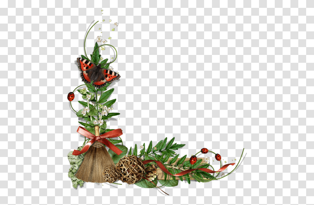 Christmas Corner Clipart, Plant, Tree, Flower, Ornament Transparent Png