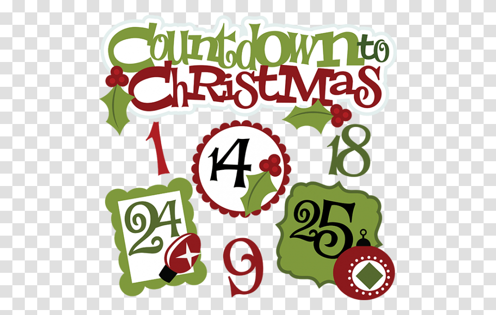 Christmas Countdown Clipart Nice Clip Art, Number, Alphabet Transparent Png