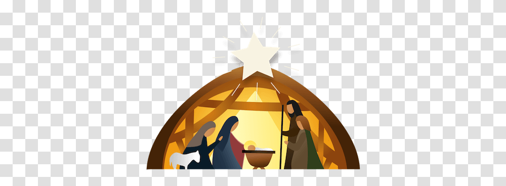 Christmas Crib Modern Printable Silhouette Nativity Scene, Nature, Outdoors, Building, Architecture Transparent Png