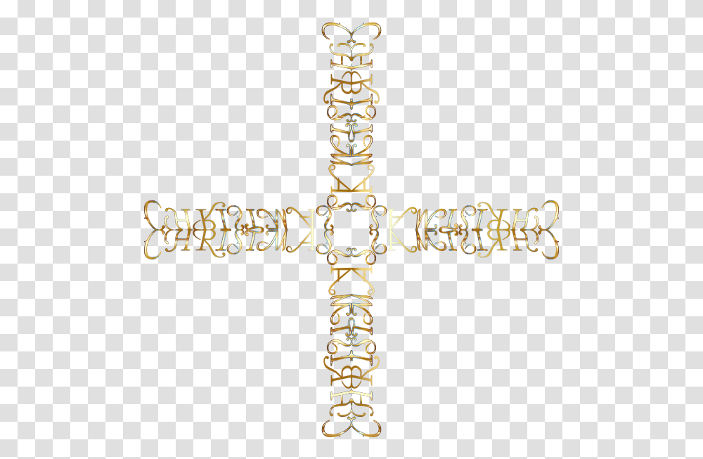 Christmas Cross Made Of Gold Christmas Day Christian Clipart, Crucifix Transparent Png