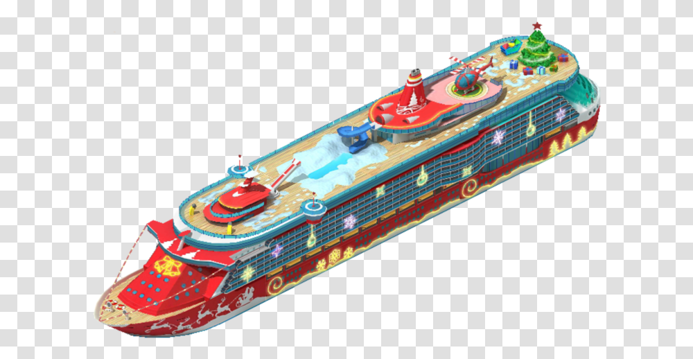 Christmas Cruise Ship Megapolis Boat, Vehicle, Transportation, Spaceship, Aircraft Transparent Png