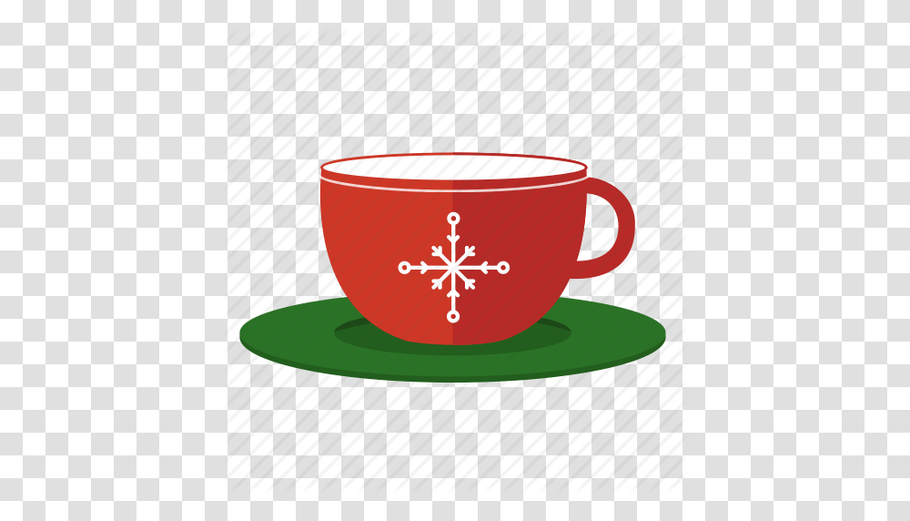 Christmas Cup Cup And Saucer Hot Chocolate Icon, Coffee Cup, Pottery Transparent Png