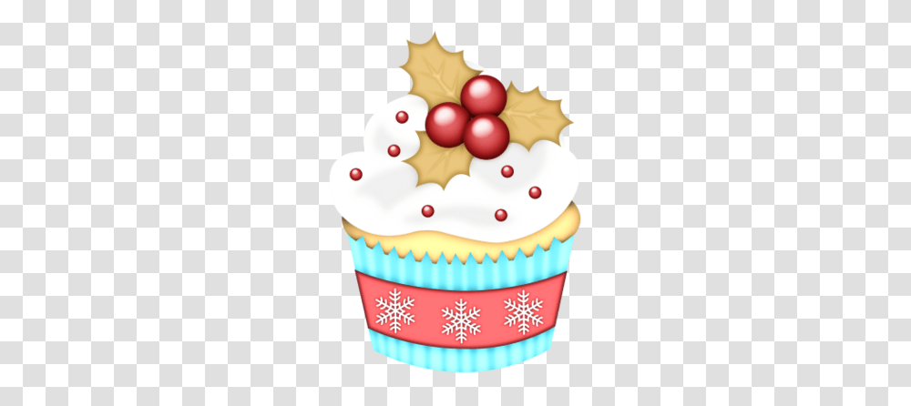 Christmas Cupcake Clip Art Clip Art, Cream, Dessert, Food, Creme Transparent Png