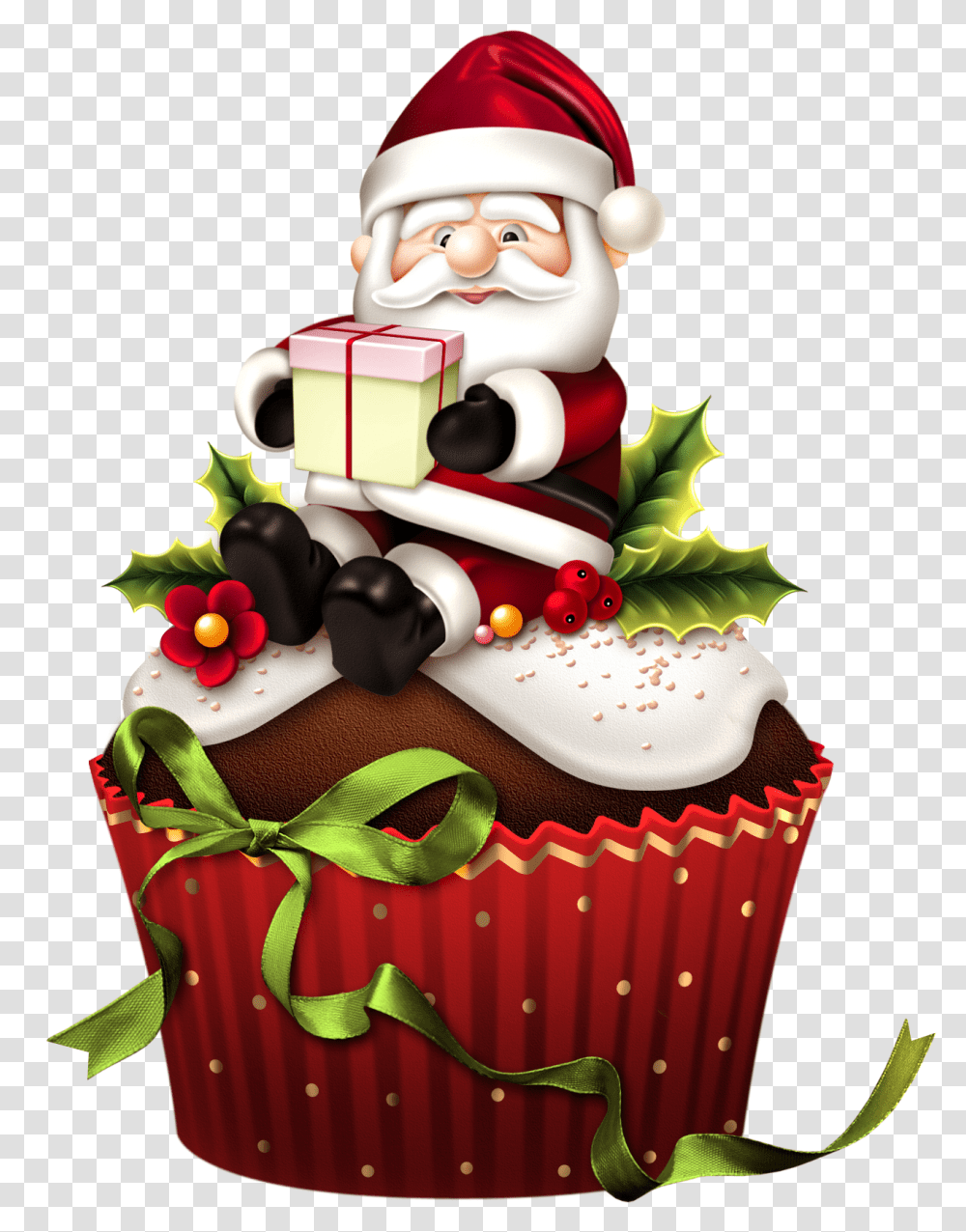 Christmas Cupcake, Dessert, Food, Birthday Cake, Cream Transparent Png