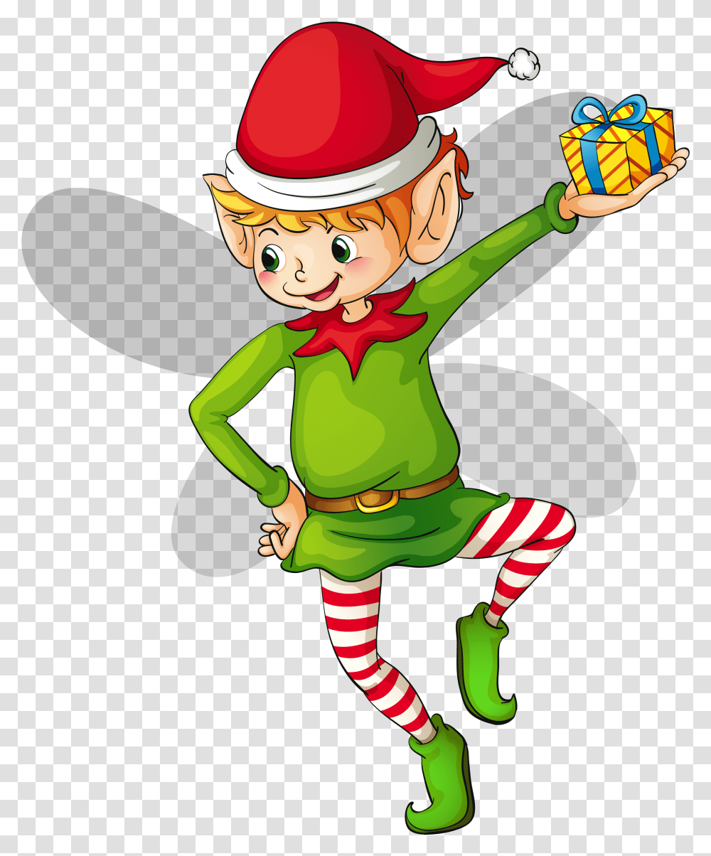 Christmas Cute Elf Clipart Clipart Christmas Elf, Person, Human, Diwali, Leisure Activities Transparent Png