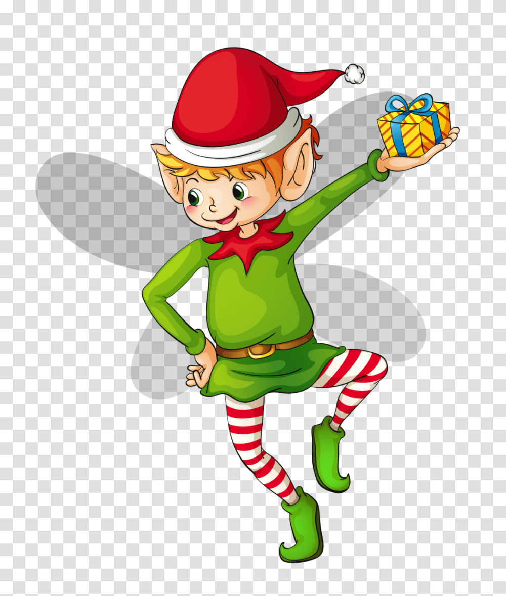 Christmas Cute Elf Clipart, Hat, Apparel, Person Transparent Png
