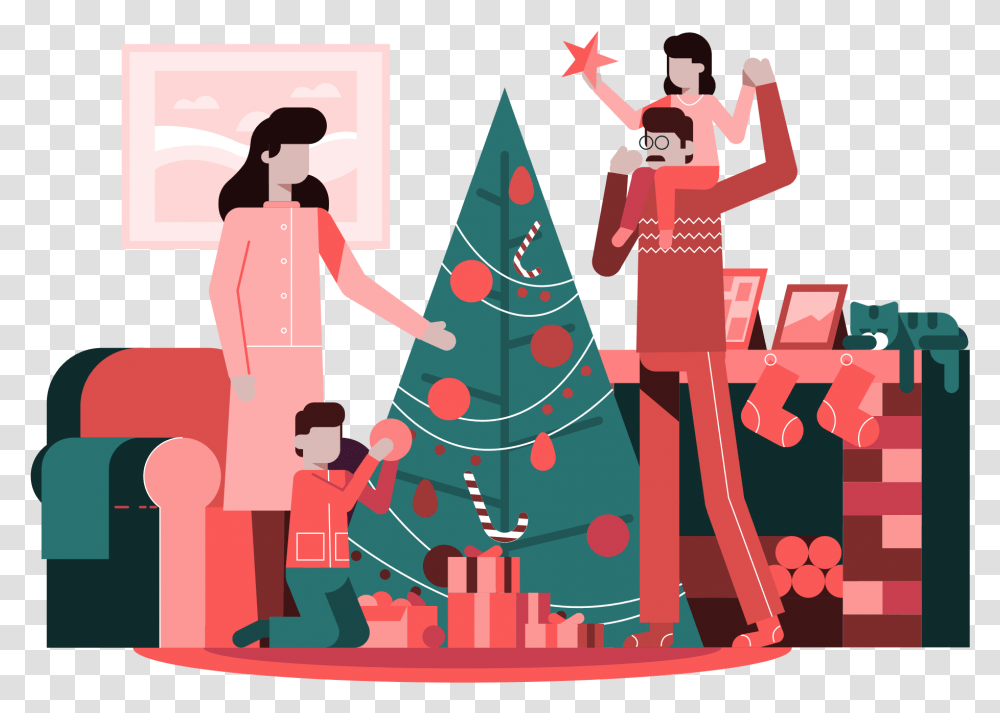 Christmas Day Christmas Illustration Hq, Tree, Plant, Ornament, Christmas Tree Transparent Png