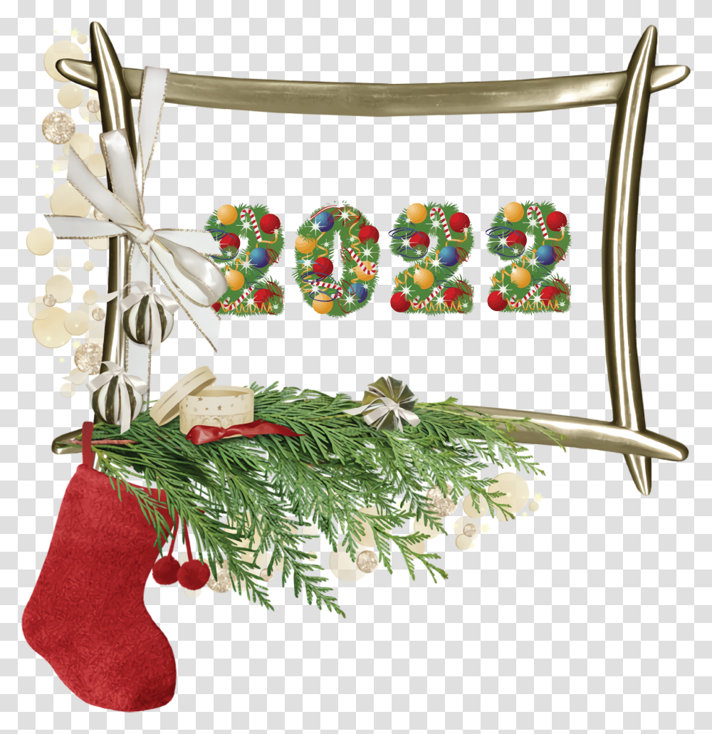 Christmas Day New Year Christmas Decoration For New Year 2022, Stocking, Christmas Stocking, Gift, Tree Transparent Png