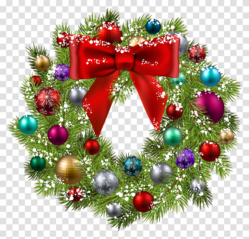 Christmas Day, Tree, Plant, Ornament, Wreath Transparent Png