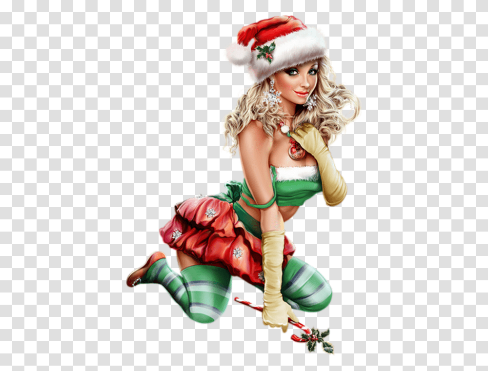 Christmas Day Woman Character Clip Art Hot Christmas Girl, Clothing, Apparel, Toy, Figurine Transparent Png