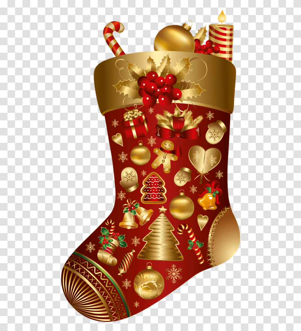 Christmas Decoration Stocking Christmas Stocking Clipart Gold, Gift, Birthday Cake, Dessert, Food Transparent Png