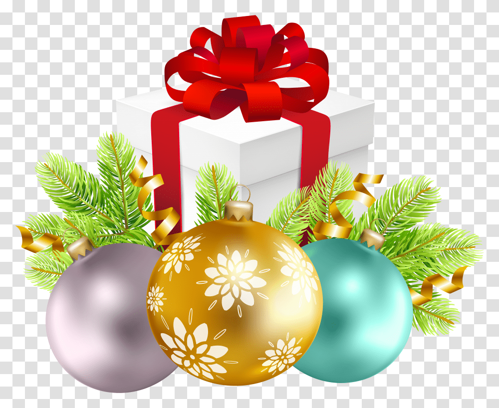Christmas Decoration With Gift Happy New Year 2020 Border Transparent Png