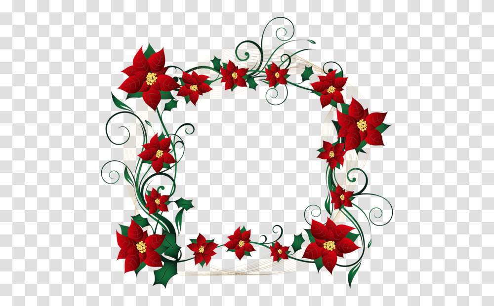 Christmas Decorative Border Clip Art Image, Floral Design, Pattern, Wreath Transparent Png