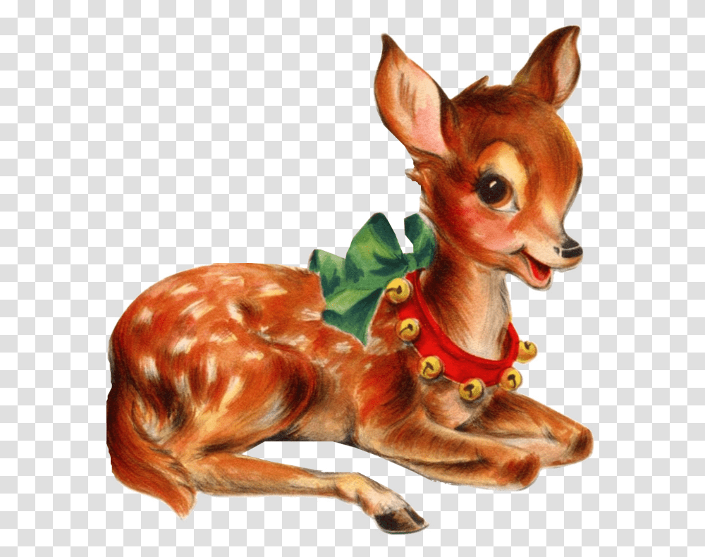 Christmas Deer 5 Image Vintage Christmas Images, Figurine, Dog, Pet, Canine Transparent Png