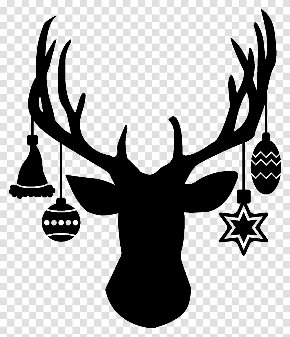 Christmas Deer Head Silhouette, Gray, World Of Warcraft Transparent Png