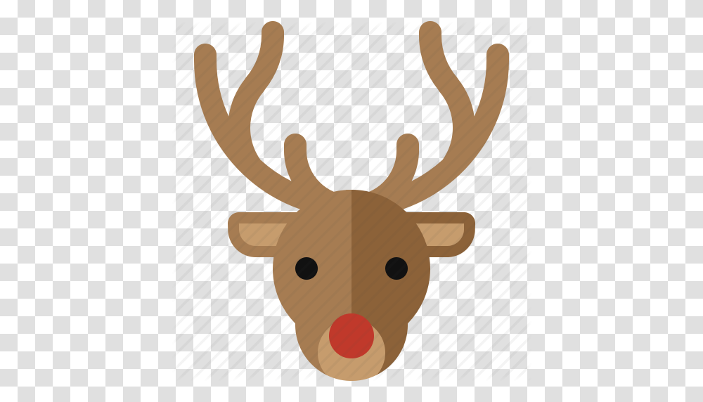 Christmas Deer Horn Moose Red Nose Reindeer Rudolph Icon, Wildlife, Animal, Mammal, Elk Transparent Png