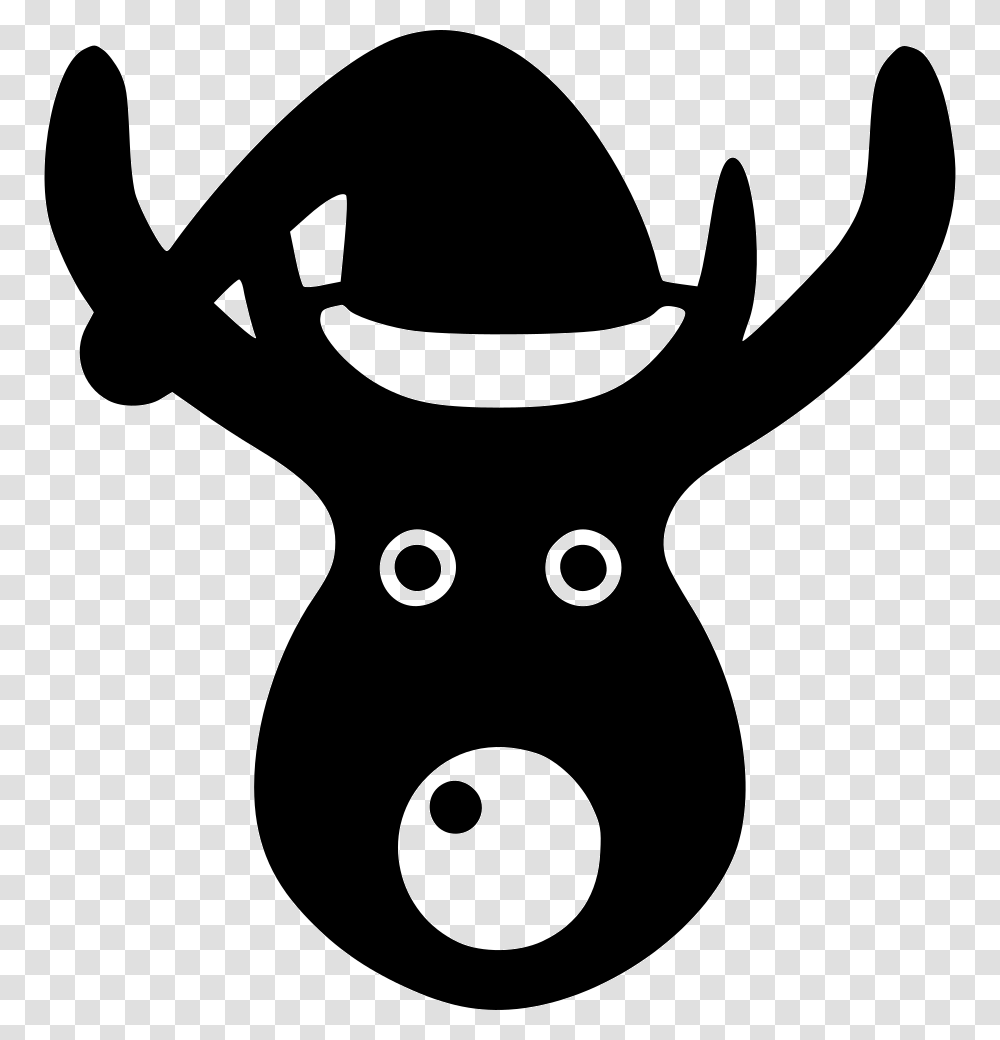 Christmas Deer Reindeer Winter Hat, Stencil, Label Transparent Png