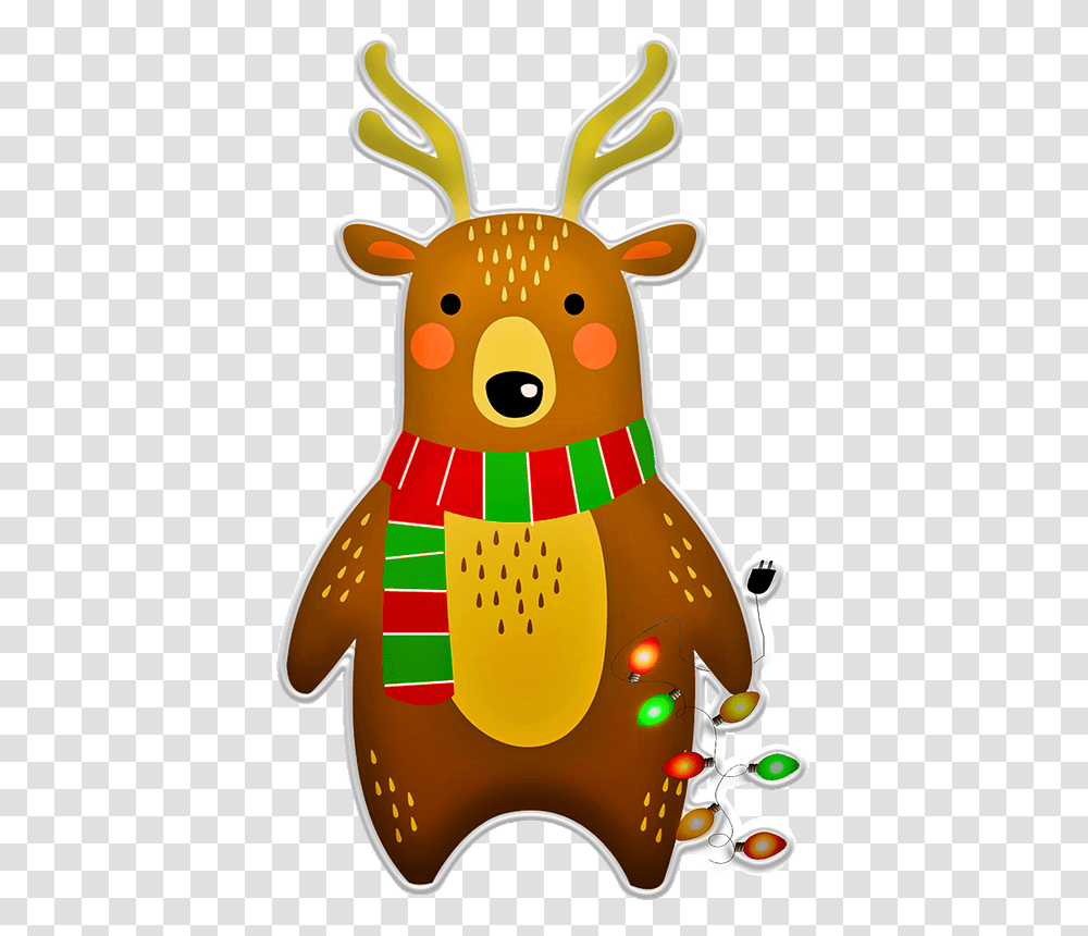 Christmas Deer With Garland Clipart Christmas Day, Food, Mammal, Animal, Plant Transparent Png